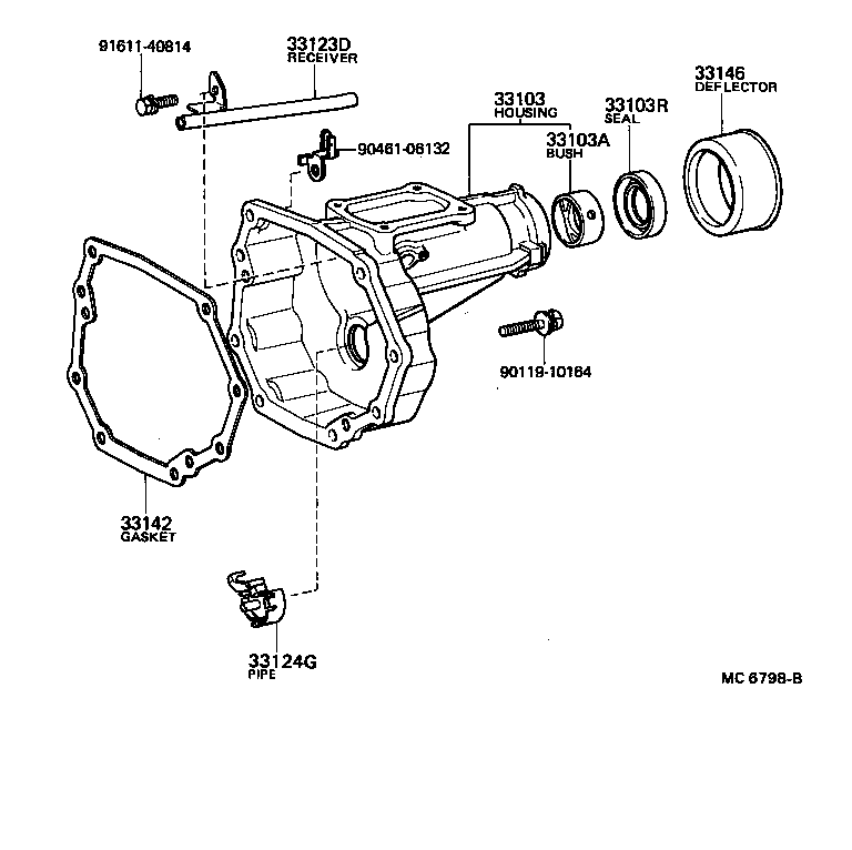 33124-26010 PIPE, OIL RECEIVER, NO.2(FOR EXTENSION HOUSING) product image