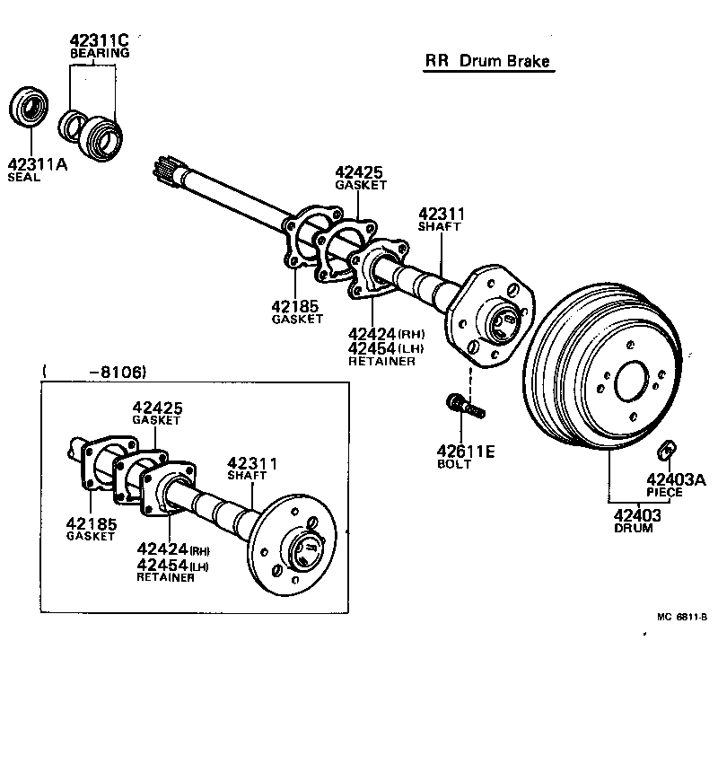 42311-14100 SHAFT, REAR AXLE product image