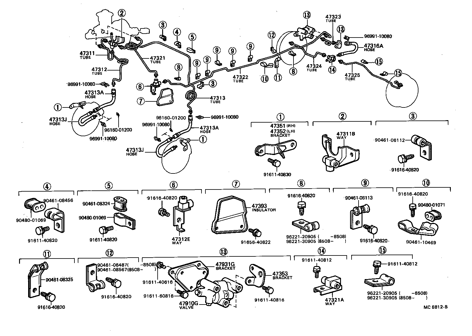 47323-35010 TUBE, REAR BRAKE, NO.3 product image
