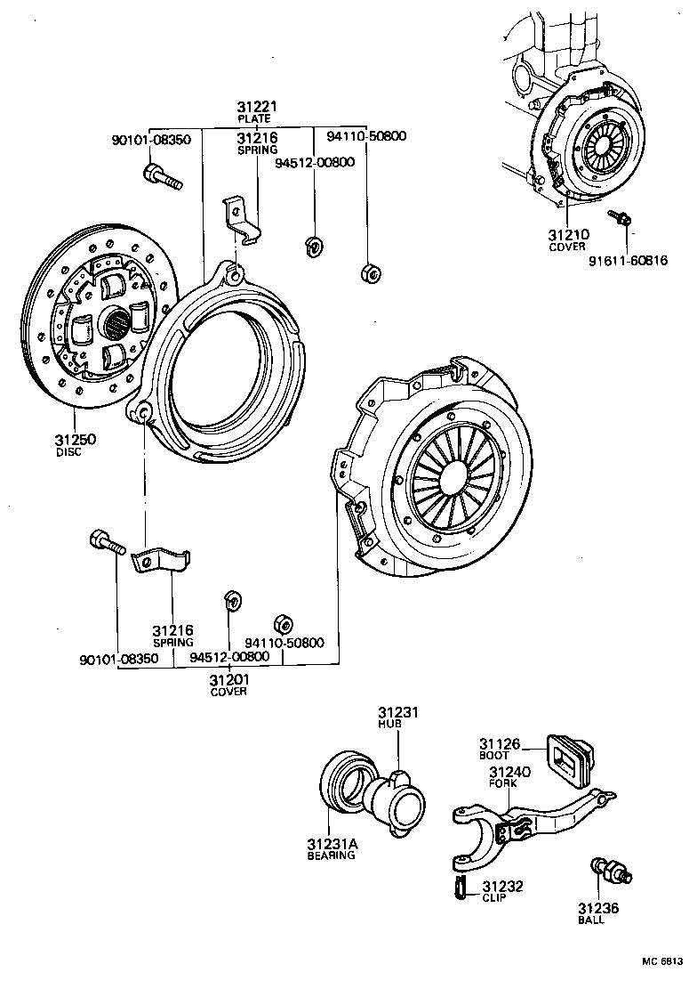 31210-30141 COVER ASSY, CLUTCH product image