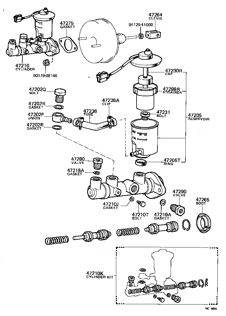 47202-14150 RESERVOIR SET, BRAKE MASTER CYLINDER(FOR REAR SIDE) product image
