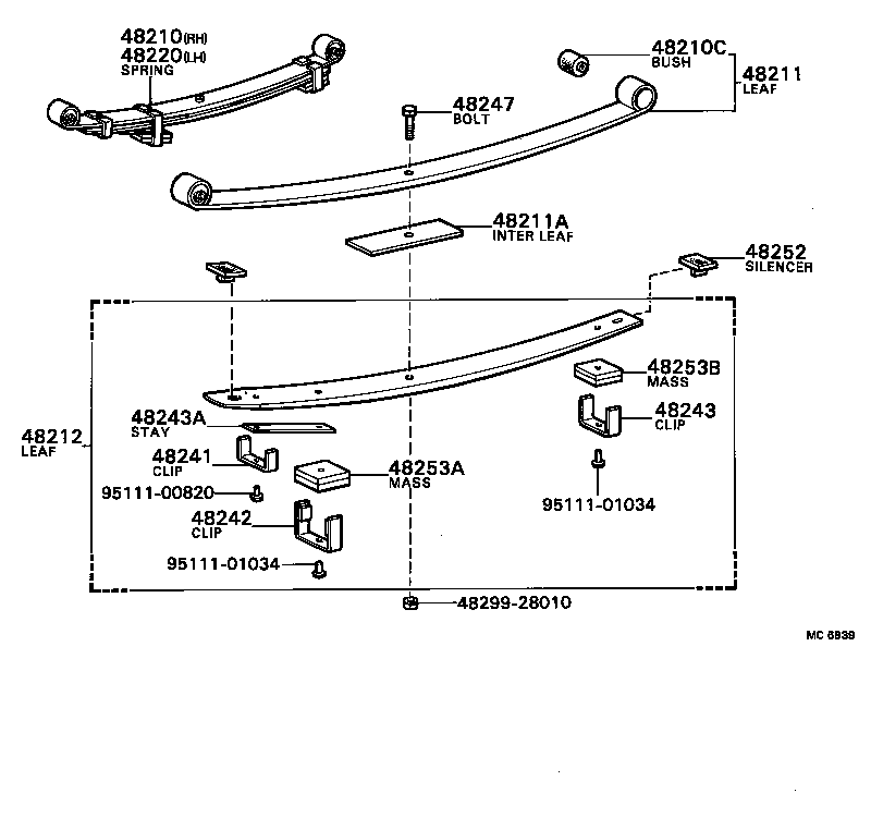 48542-26010 PIN, SHOCK ABSORBER UPPER PIVOT, REAR product image