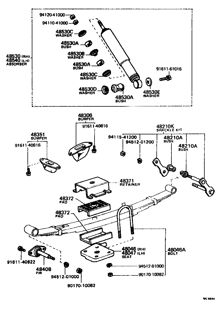 04483-13010 SHACKLE KIT, REAR SPRING product image