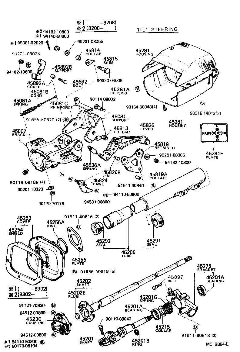 45280-22210 BRACKET, STEERING COLUMN, UPPER product image