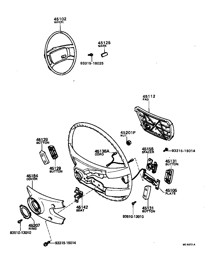 45100-29065 WHEEL SUB-ASSY, STEERING product image