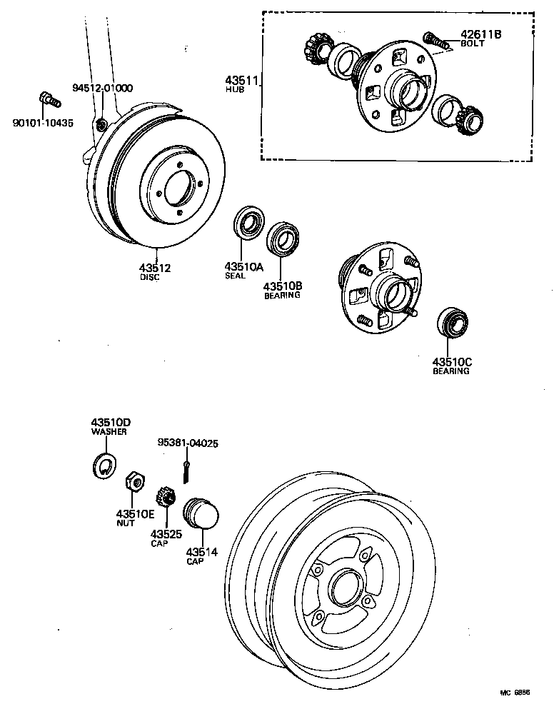 43512-24020 DISC, FRONT product image