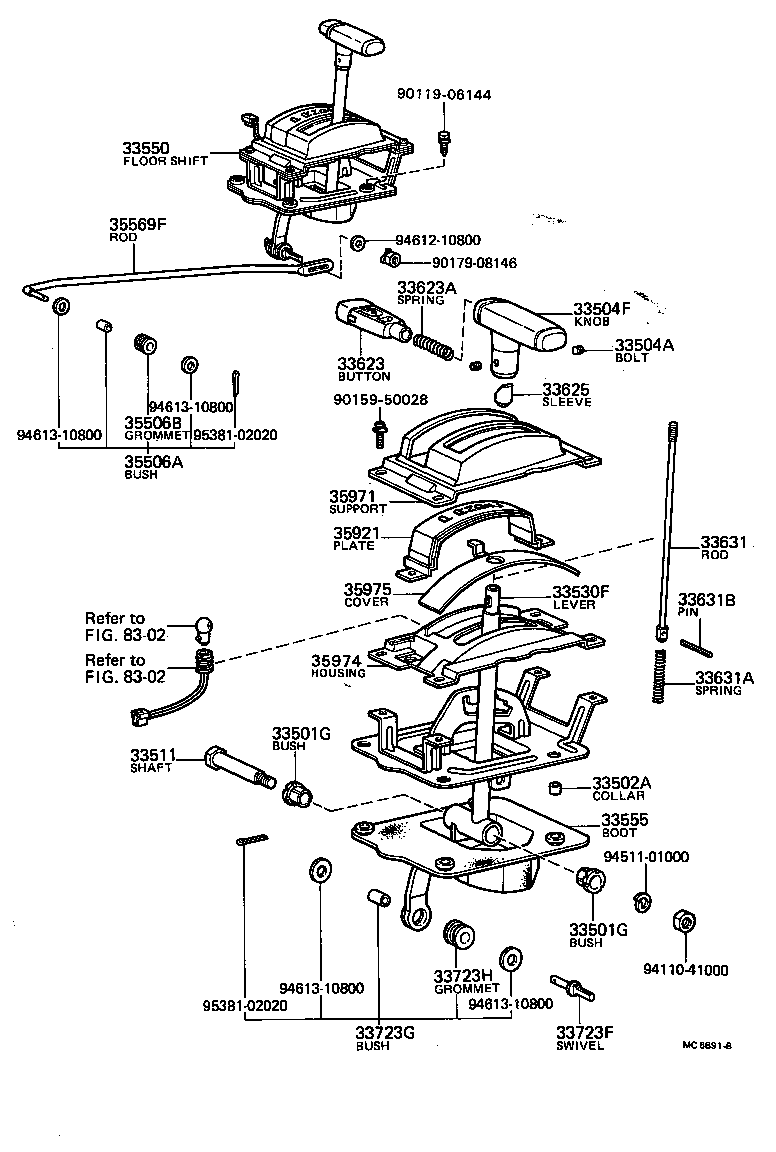 33530-22200 LEVER ASSY, SHIFT (FOR FLOOR SHIFT) product image