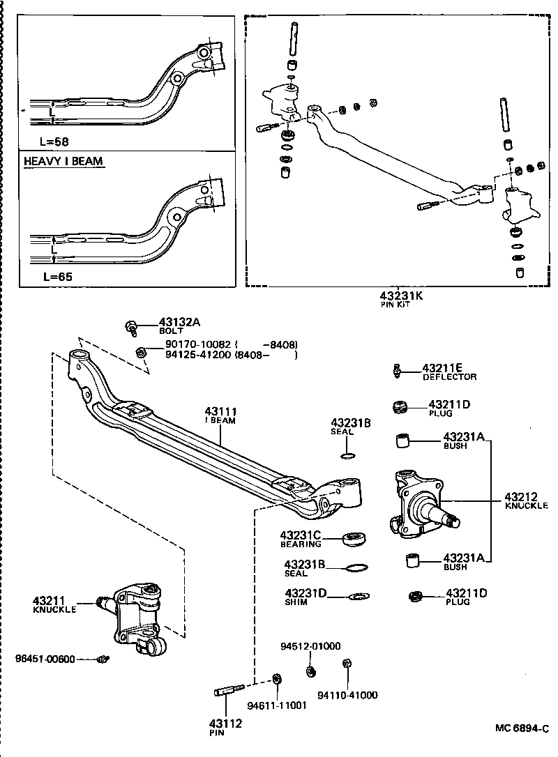 04431-36050 PIN KIT, STEERING KNUCKLE KING product image