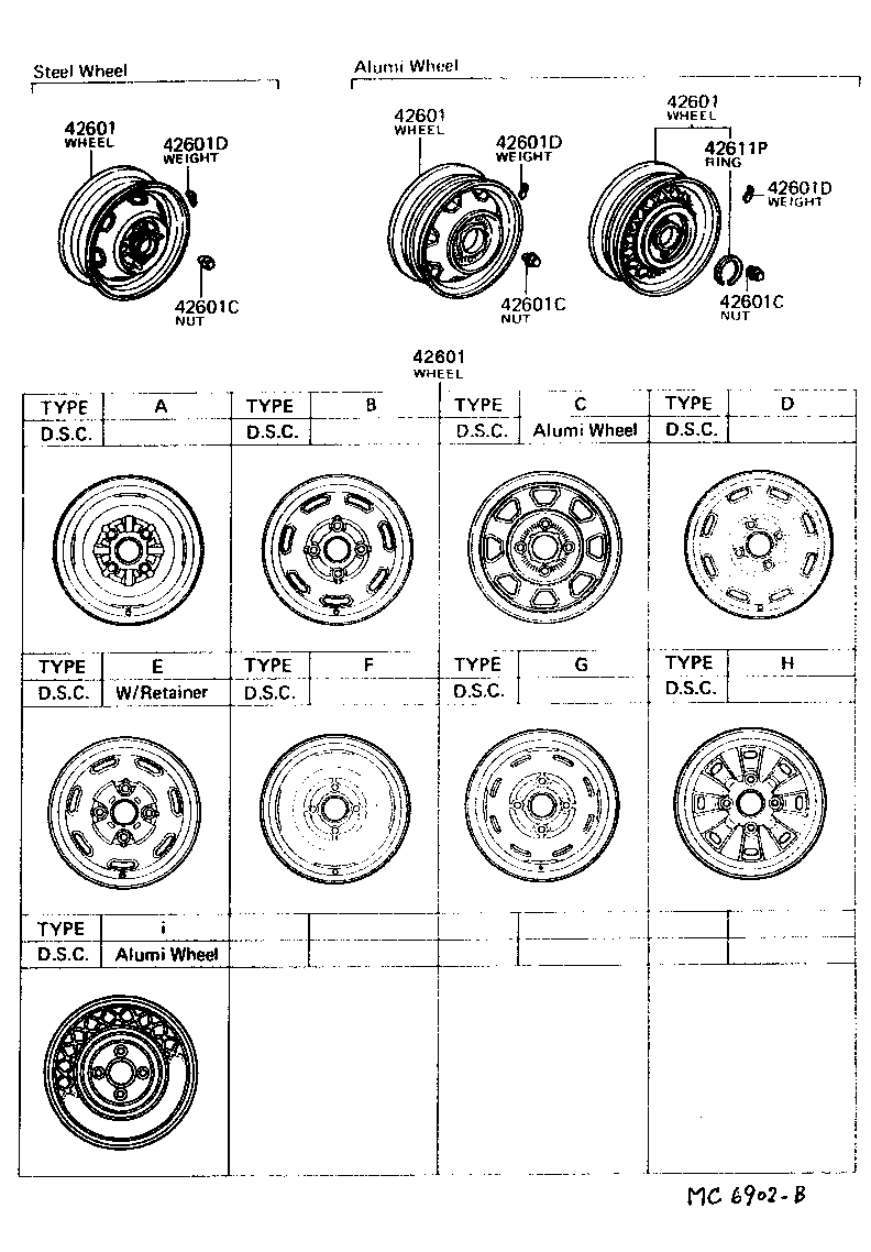 Toyota 42611-14280 WHEEL, DISC