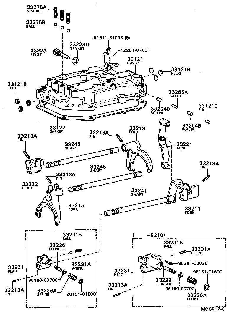 33247-87301 SHAFT,5TH & REVERSE SHIFT product image