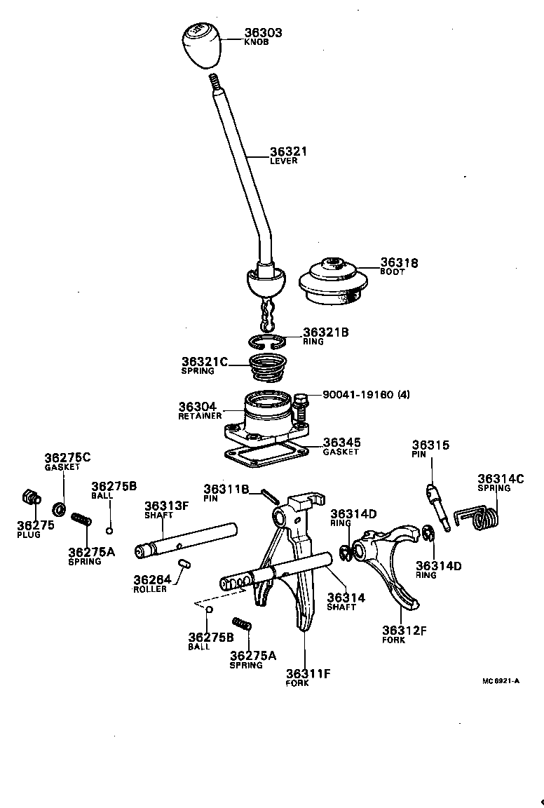 36164-87601 GASKET, TRANSFER CONTROL SHIFT LEVER RETAINER product image