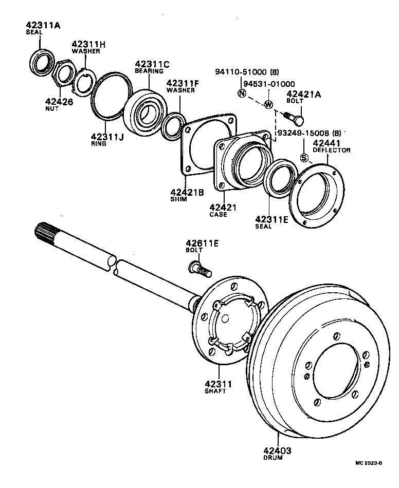 90043-63028 BEARING (FOR REAR AXLE SHAFT) product image