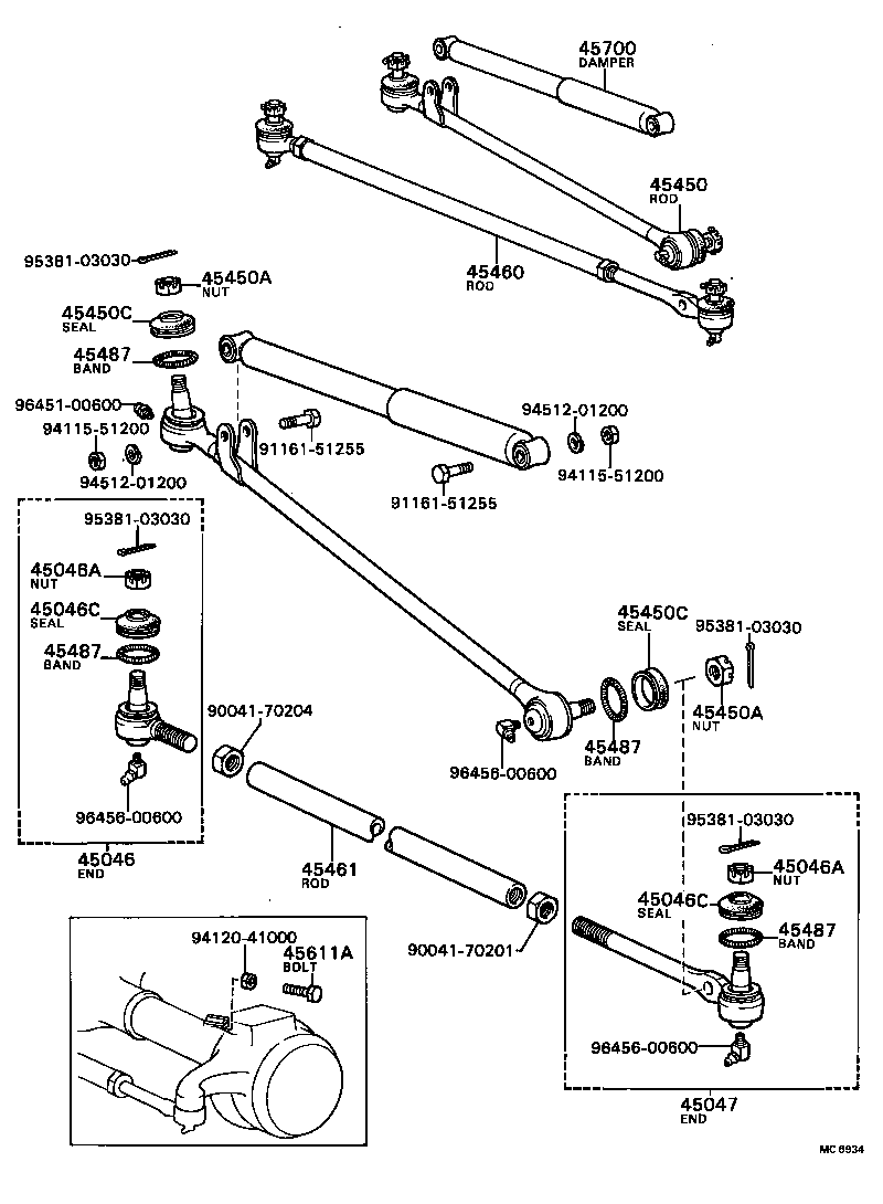 90041-71031 NUT, CASTLE(FOR TIE ROD END) product image
