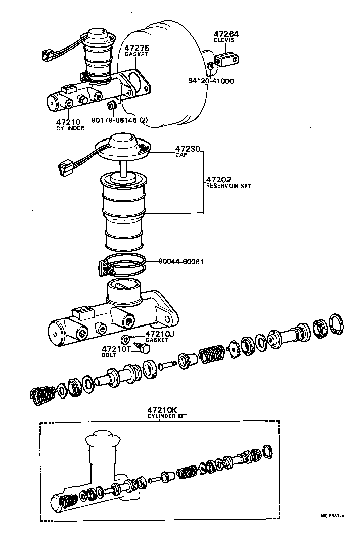 47264-87602 CLEVIS, MASTER CYLINDER PUSH ROD product image