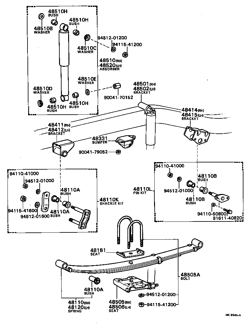 04482-87601 PIN KIT, FRONT SPRING product image