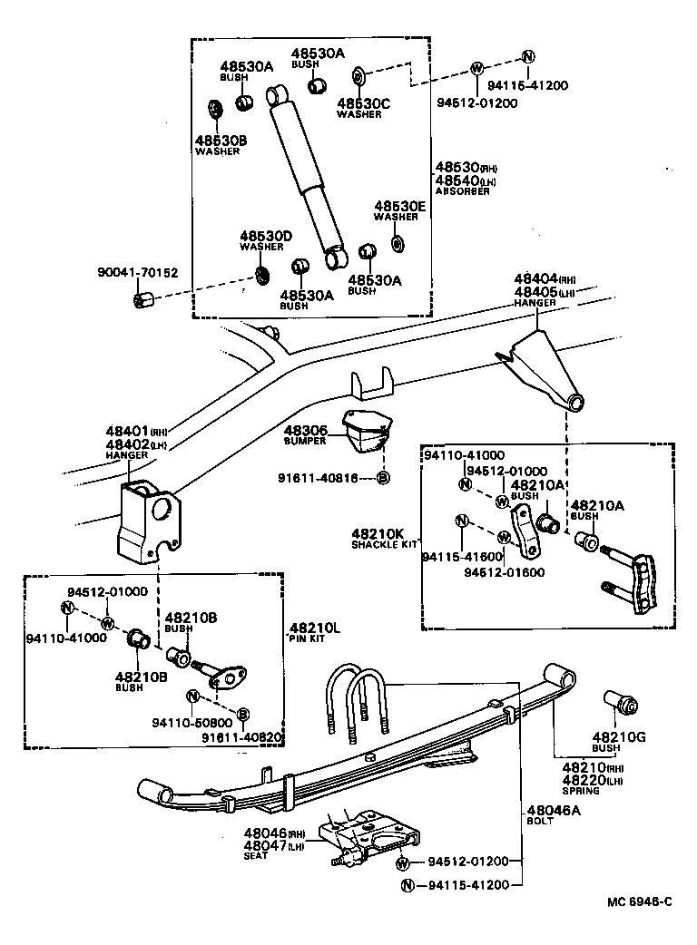 48405-87602 BRACKET SUB-ASSY, REAR SPRING, REAR RH product image
