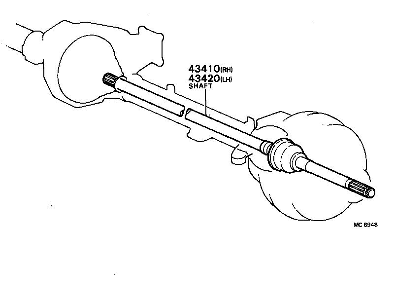 43420-87603 SHAFT ASSY, FRONT DRIVE, LH product image