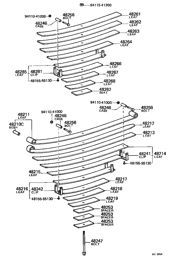 42152-55040 SEAT SUB-ASSY, SPRING U BOLT, RH product image