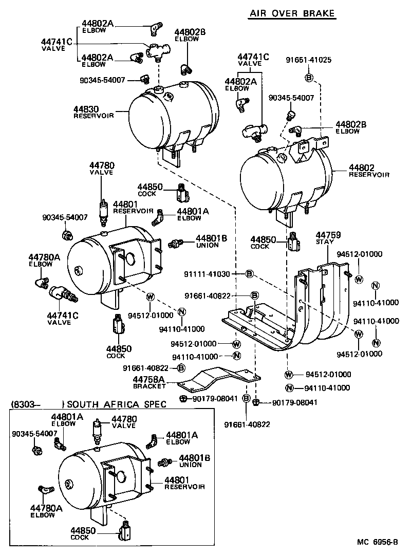 44702-55131 TUBE SUB-ASSY, AIR, NO.1 product image