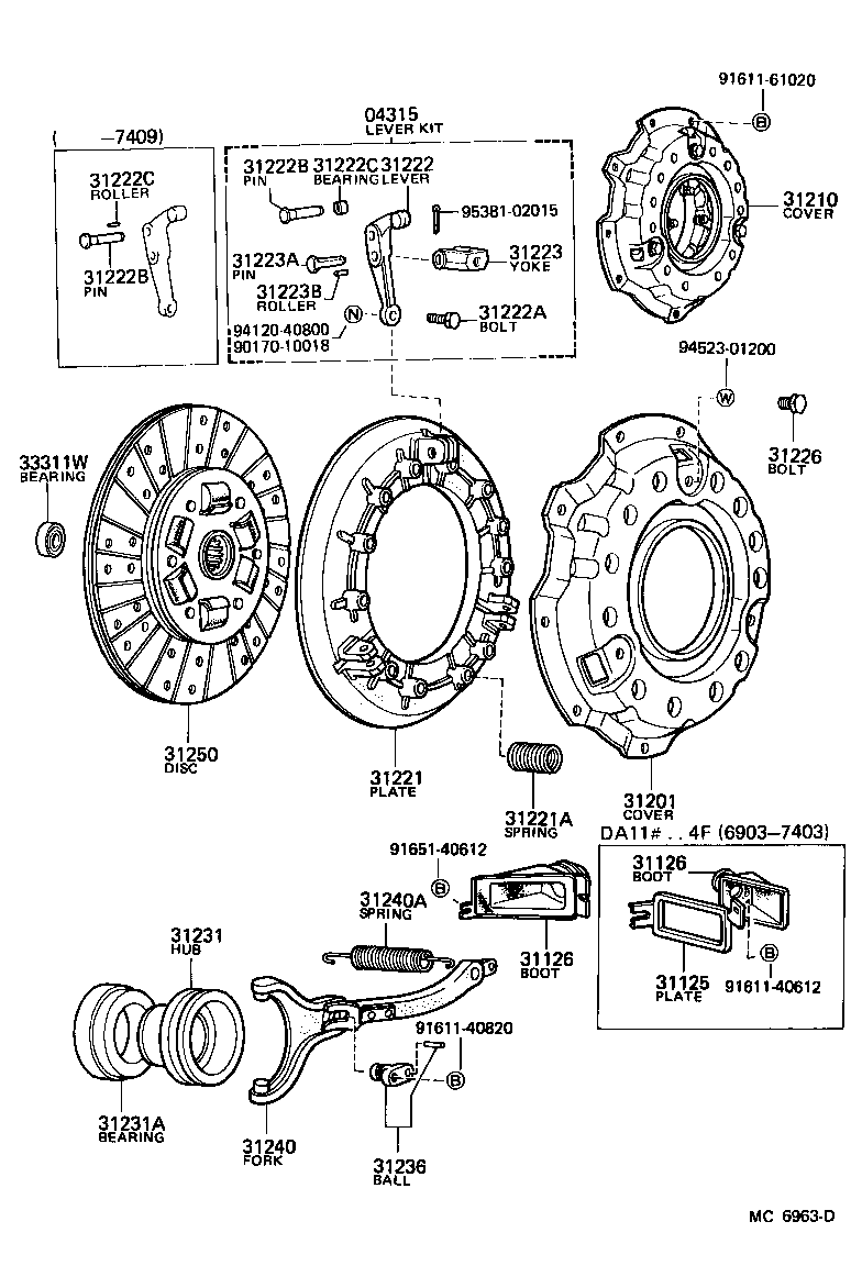 31103-55030 BOOT, CLUTCH RELEASE FORK product image