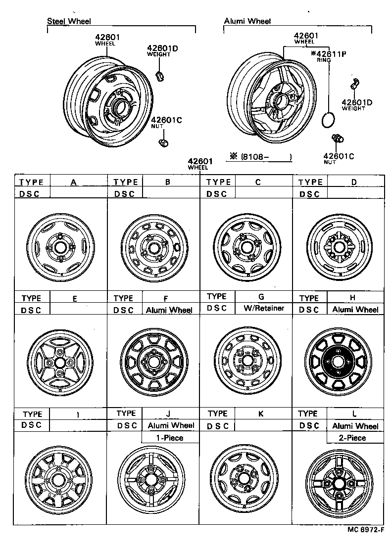 42611-14360 WHEEL, DISC product image