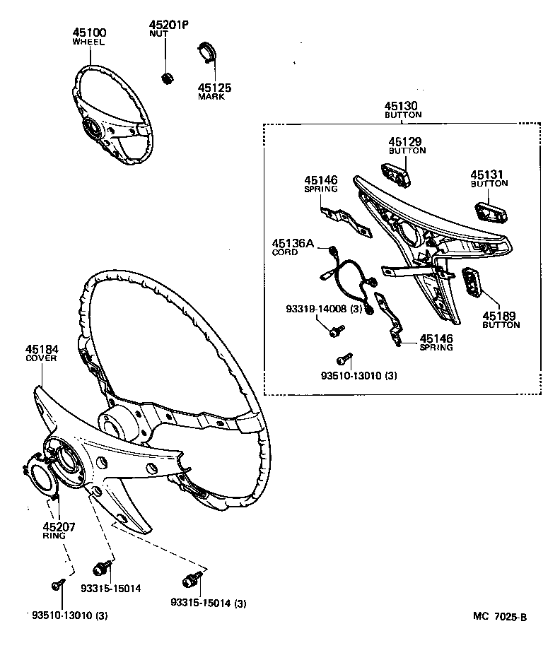 45125-10110 MARK, STEERING WHEEL PAD product image