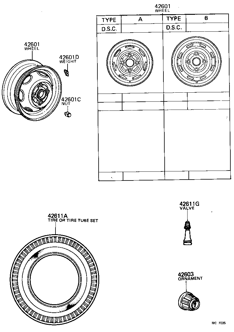 42652-10080 TIRE TUBE SET OR TUBELESS TIRE product image