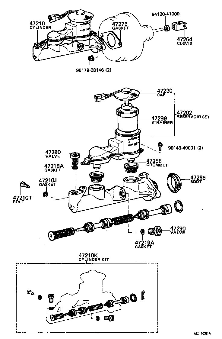 Toyota 47275-14010 GASKET, BRAKE MASTER CYLINDER