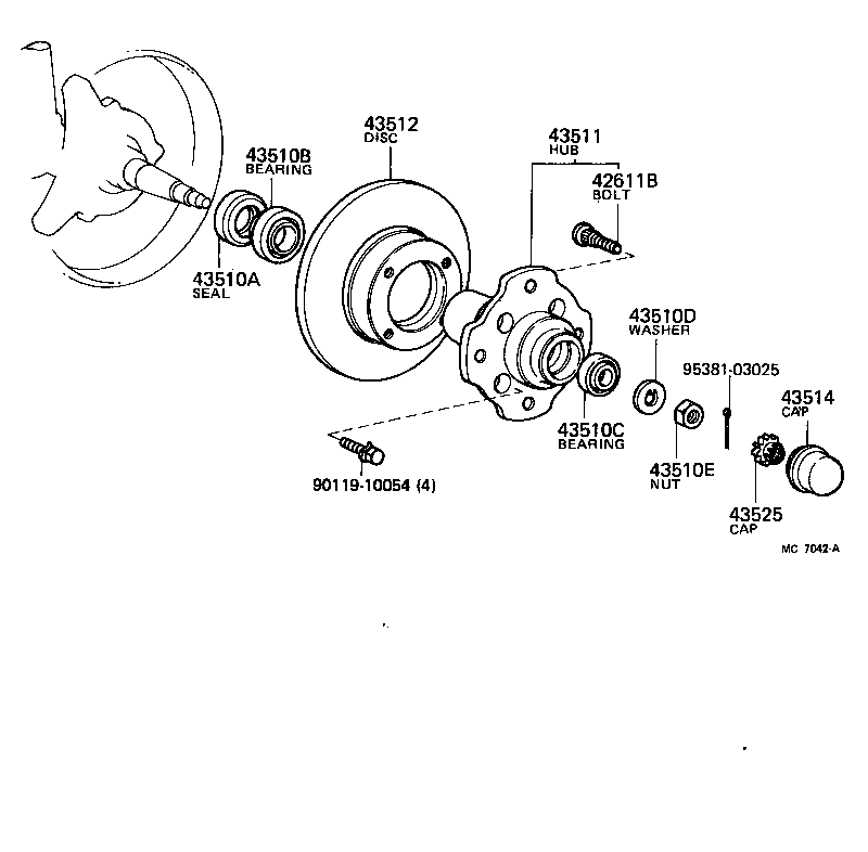 Toyota 90368-17017 BEARING, TAPERED ROLLER (FOR FRONT AXLE OUTER BEARING)