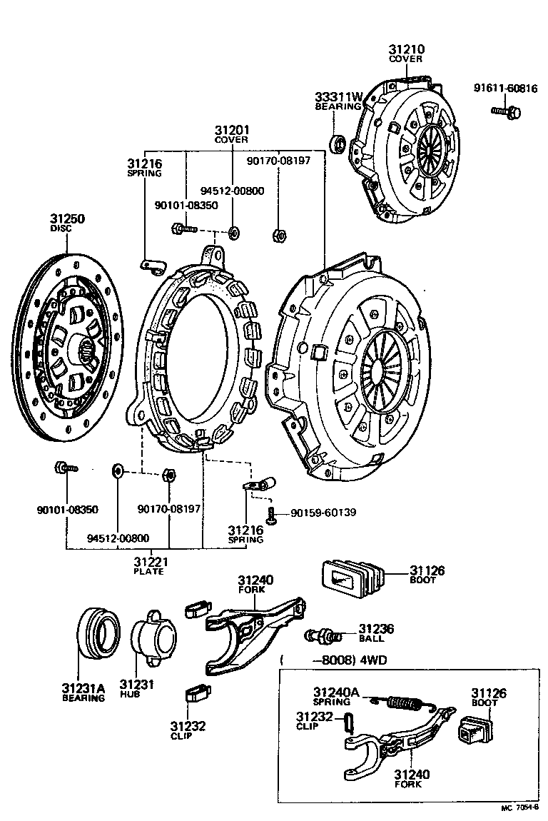 Toyota 31231-30080 HUB, CLUTCH RELEASE BEARING