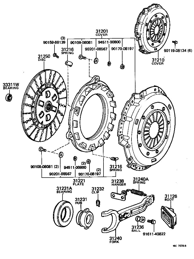Toyota 31210-36072 COVER ASSY, CLUTCH
