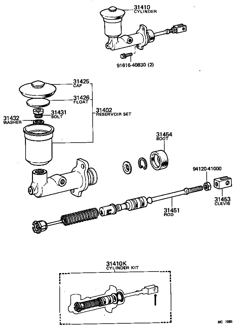 31454-30030 BOOT, CLUTCH MASTER CYLINDER product image