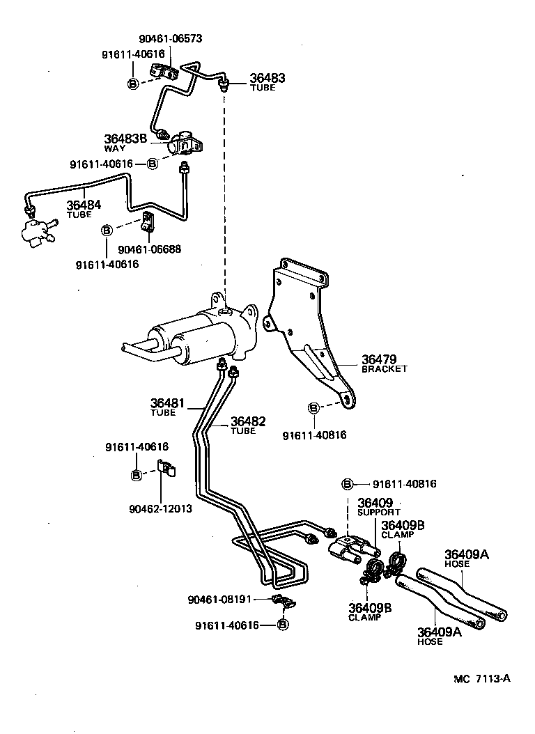 36483-60052 TUBE, FRONT DRIVE VACUUM, NO.3 product image