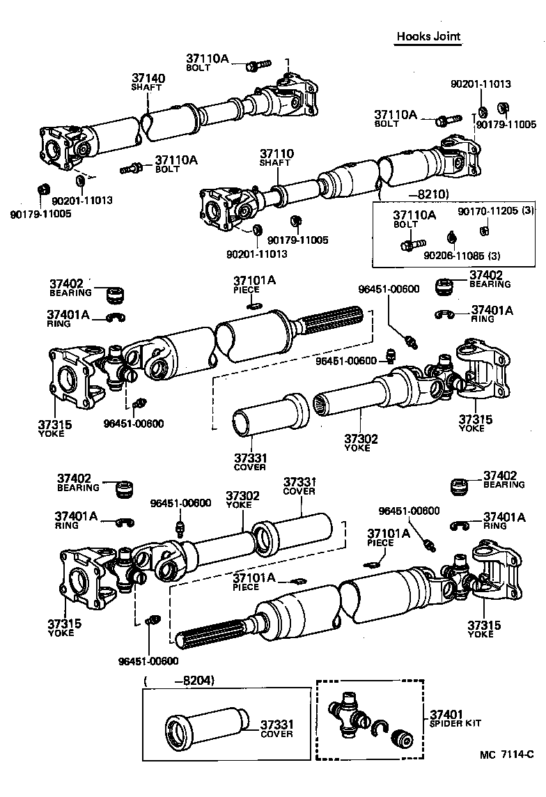 Toyota 90105-11014 BOLT (FOR PROPELLER SHAFT)