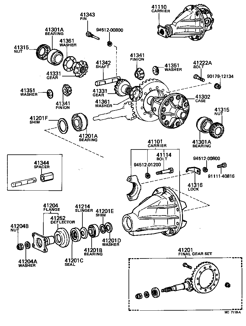 41201-69155 FINAL GEAR KIT, DIFFERENTIAL, REAR product image