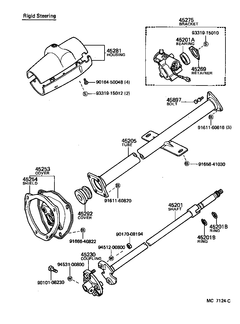45280-60053 BRACKET, STEERING COLUMN, UPPER product image