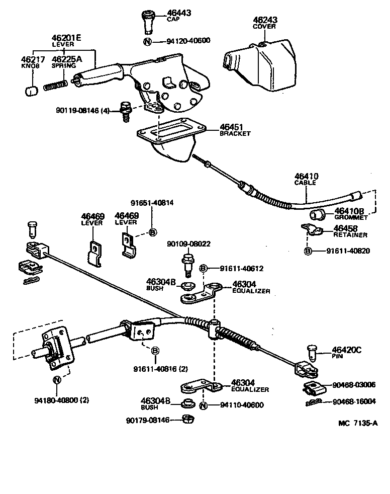 Toyota 46341-31010 EQUALIZER SUB-ASSY, PARKING BRAKE