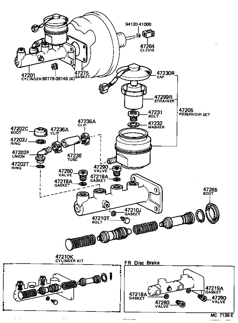 Toyota 47202-60040 RESERVOIR SET, BRAKE MASTER CYLINDER(FOR REAR SIDE)
