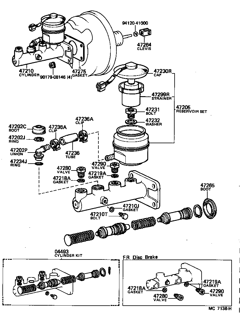 04493-60130 CYLINDER KIT, BRAKE MASTER product image