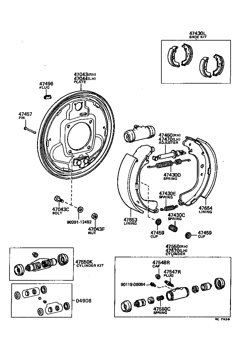 47043-60060 PLATE SUB-ASSY, BRAKE BACKING, REAR RH product image
