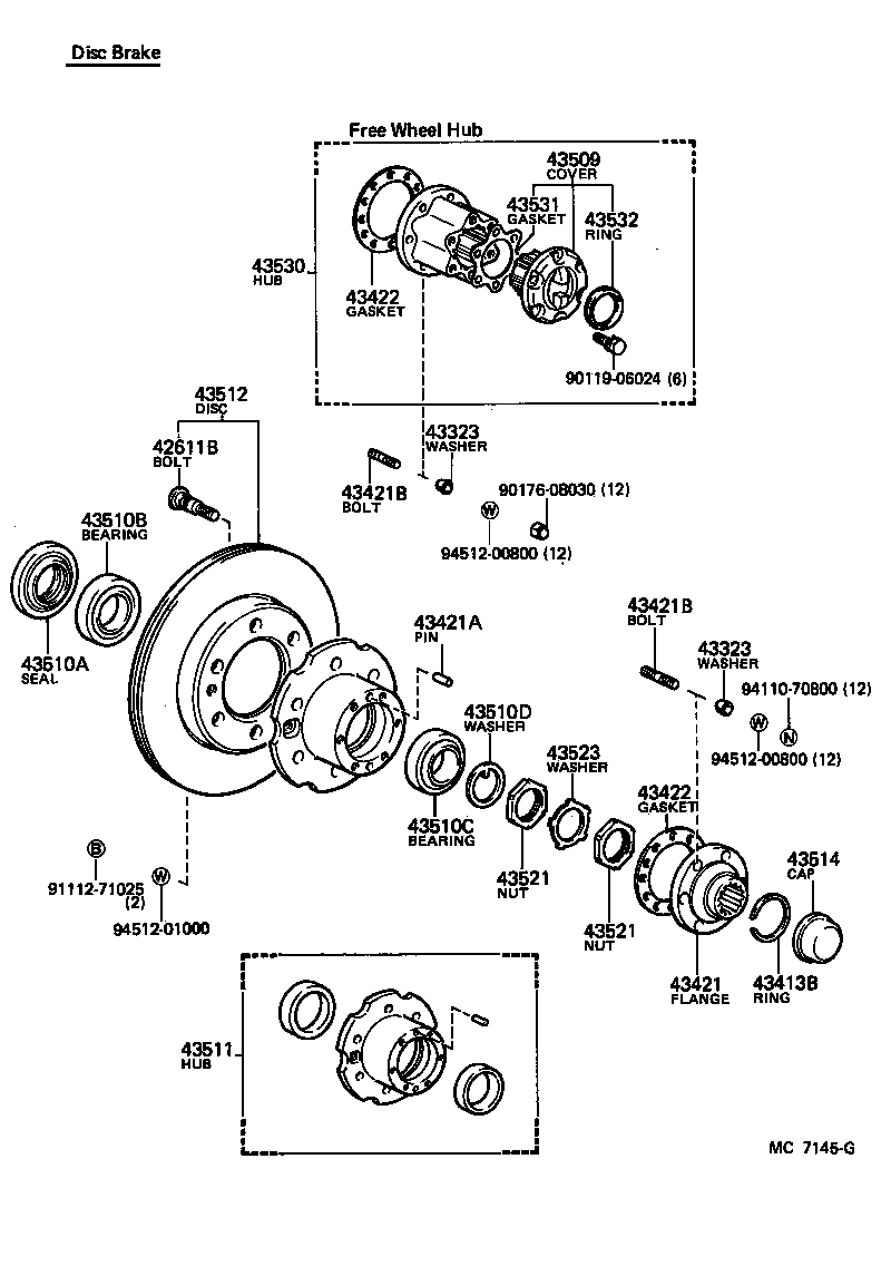 Toyota 43512-69015 DISC, FRONT