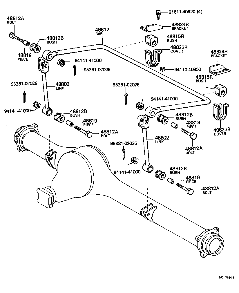48247-60101 BOLT, REAR SPRING, CENTER product image