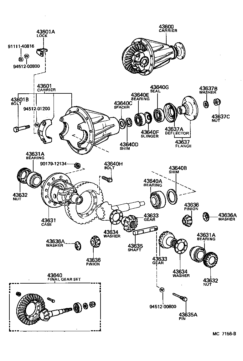 41201-69156 FINAL GEAR SET, FRONT AXLE DIFFERENTIAL product image