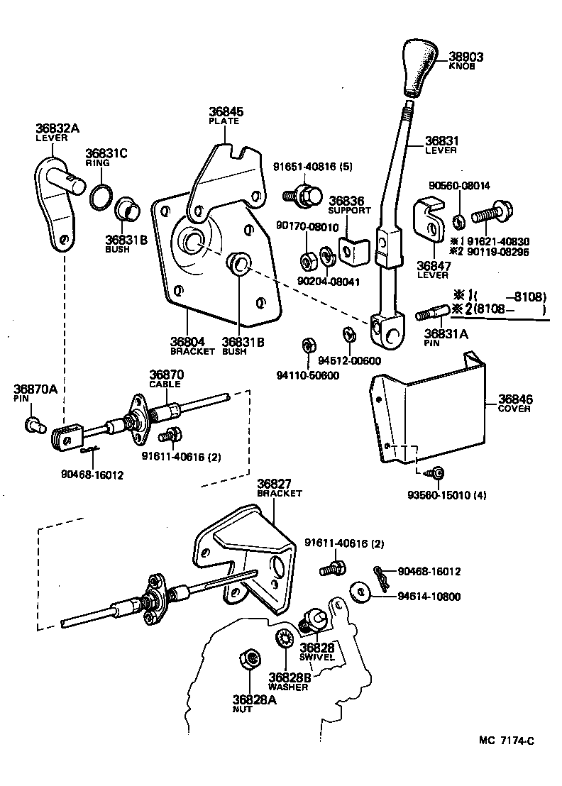 36837-60030 BRACKET SUB-ASSY, POWER TAKE-OFF SHIFT LEVER product image