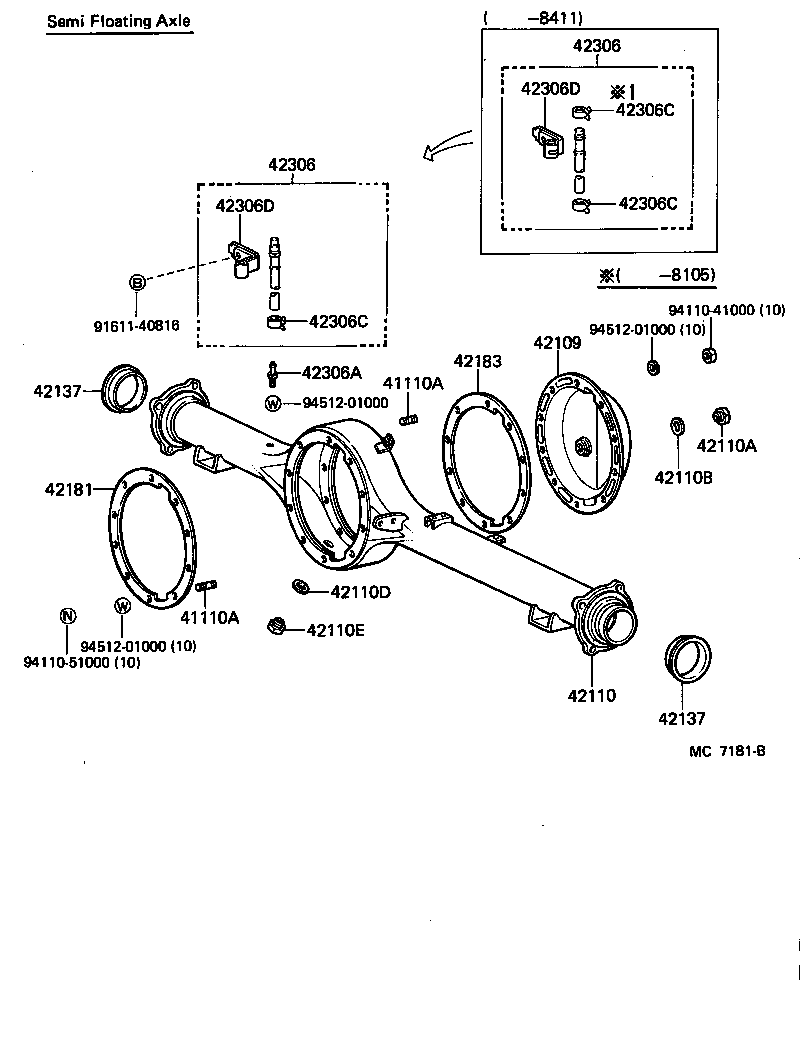 Toyota 41361-60081 WASHER, REAR DIFFERENTIAL SIDE GEAR THRUST, NO.1