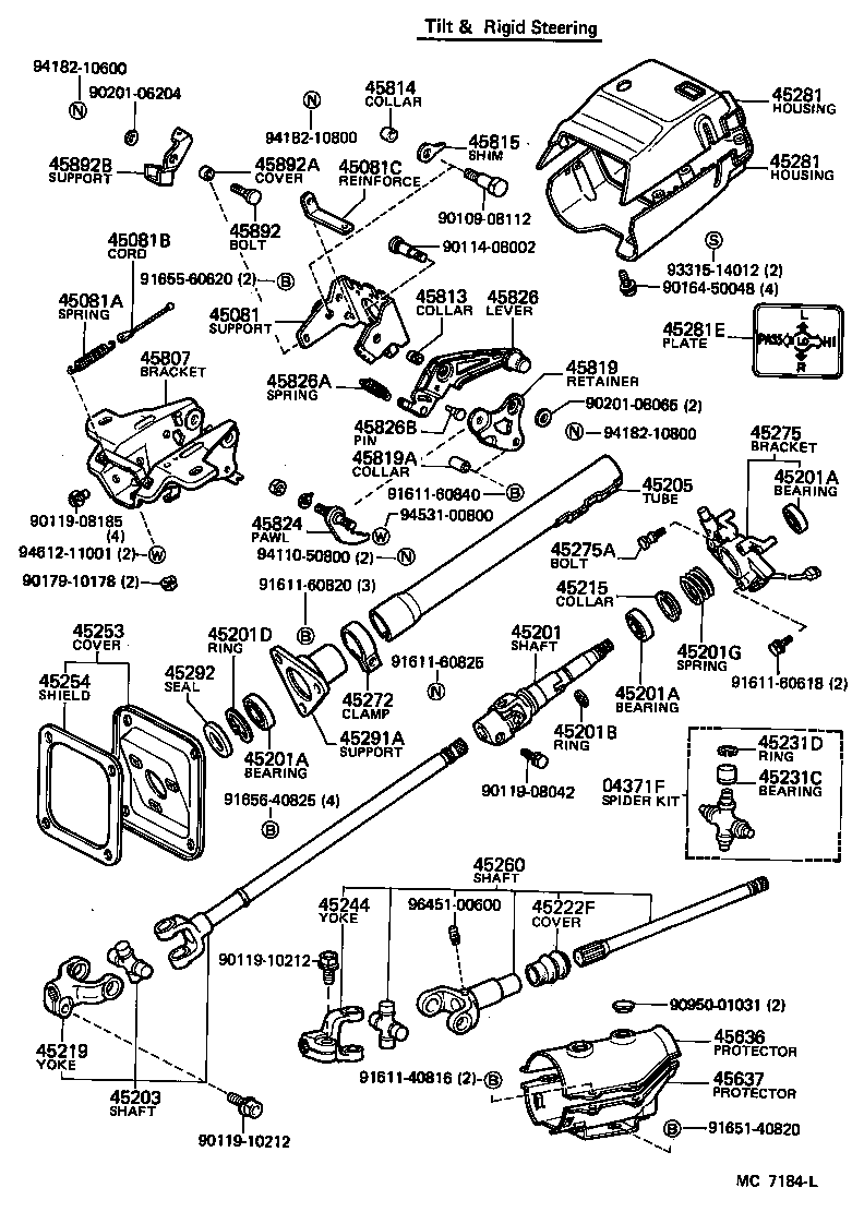 45807-60030 BRACKET SUB-ASSY, STEERING COLUMN UPPER SUPPORT product image