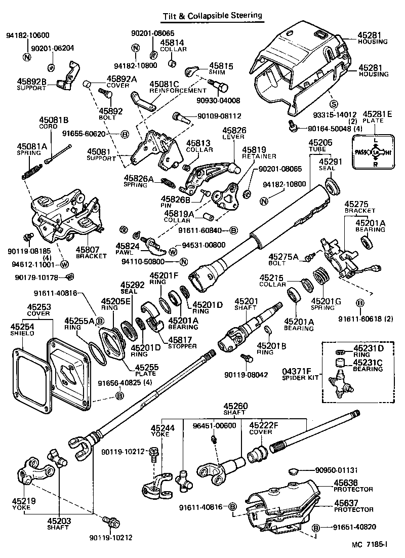 Toyota 45280-60130 BRACKET, STEERING COLUMN, UPPER