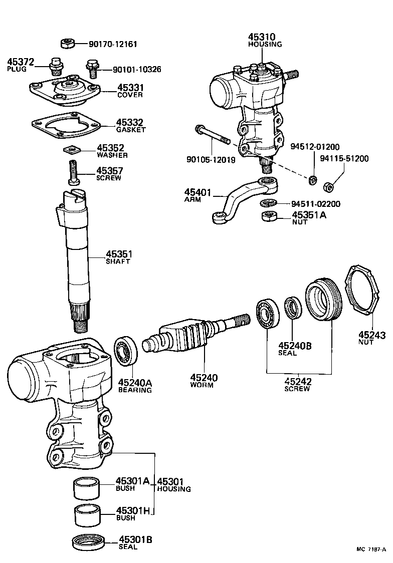 Toyota 45047-60020 END SUB-ASSY, TIE ROD, LH