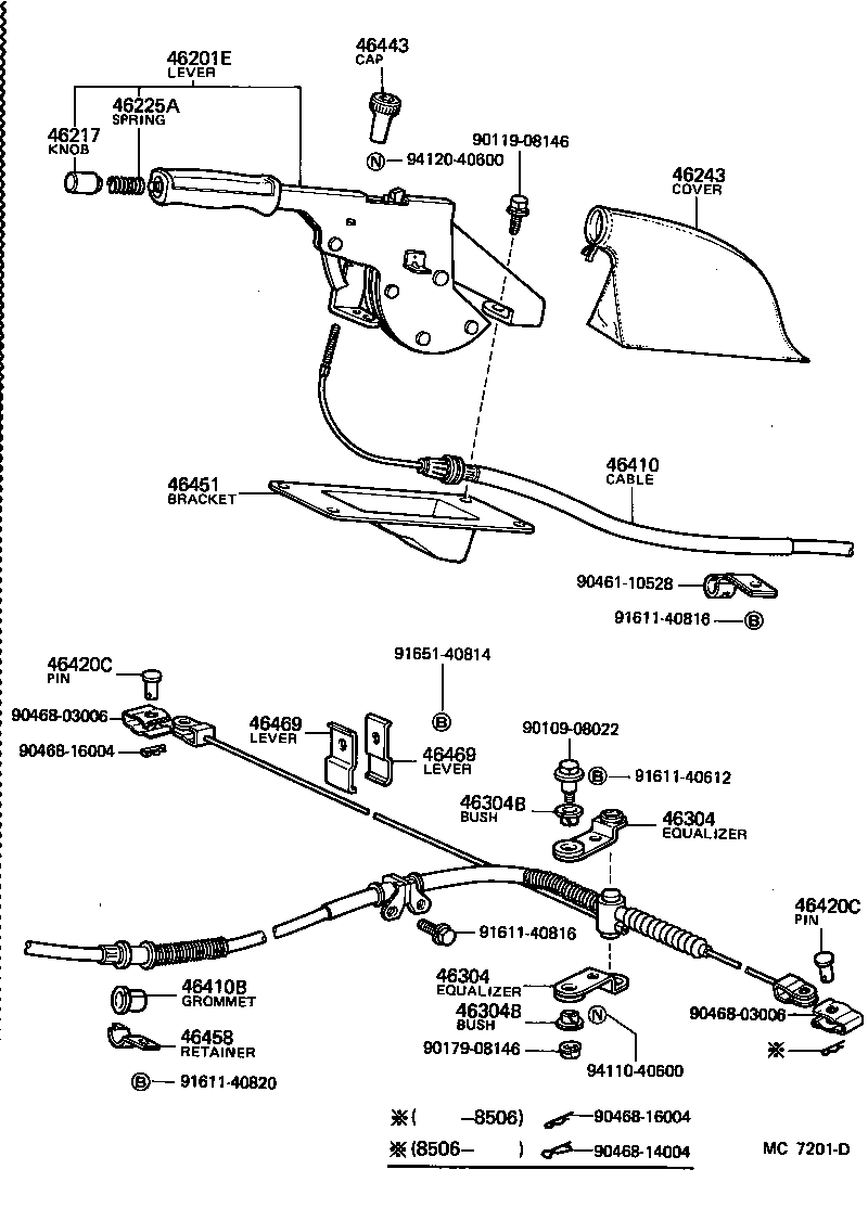 Toyota 46210-60040-16 LEVER SUB-ASSY, PARKING BRAKE