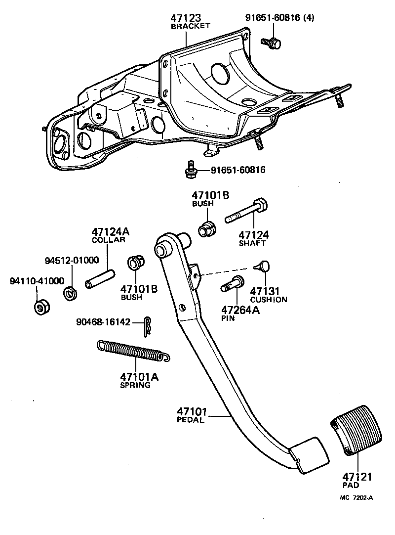 47101-60140 PEDAL SUB-ASSY, BRAKE product image